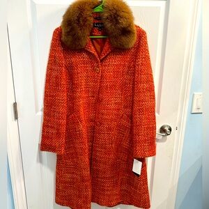 NYT Nicole Miller peacoat orange — size 8